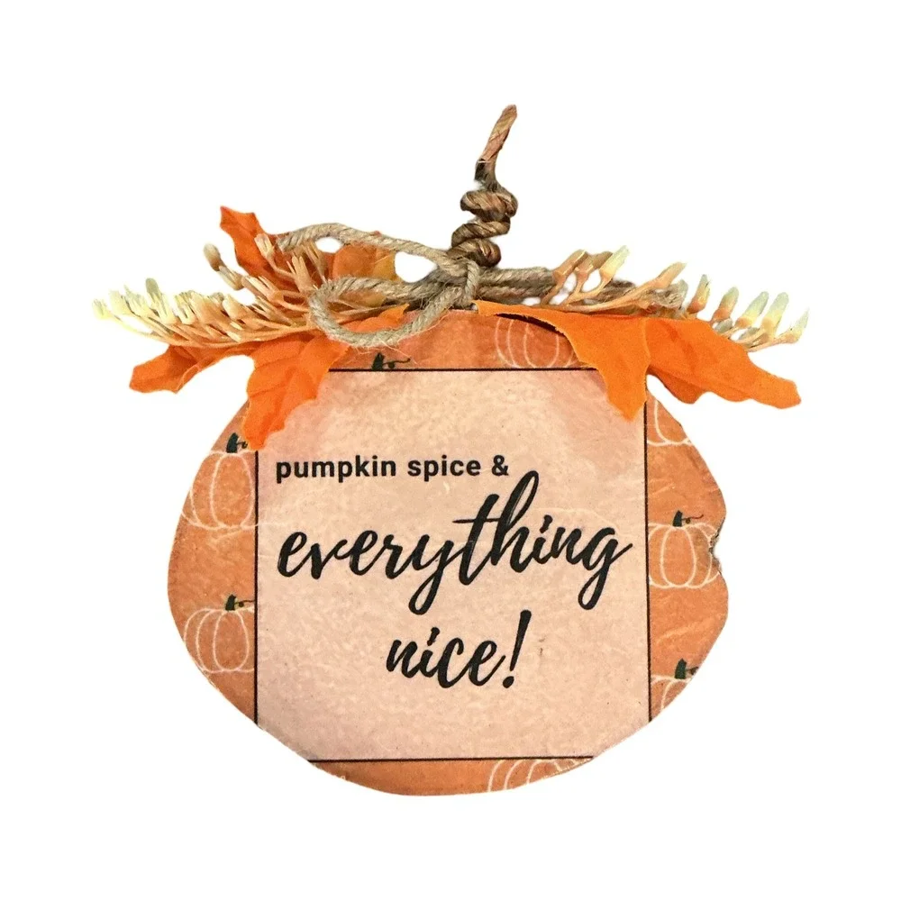 Handmade Pumpkin Spice Everything Nice Wood Slice Fall Wall Decor Hanging Sign